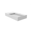 Castello Usa Juniper 36” Right Basin Solid Surface Wall-Mounted Bathroom Sink in White CB-GM-2056-R